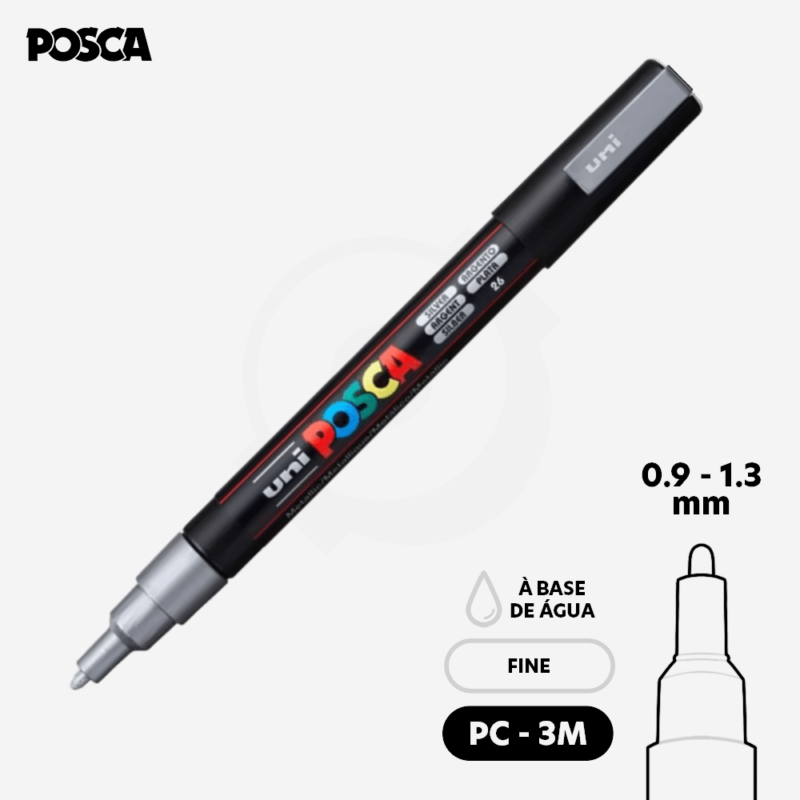 CANETA POSCA PC-3M - Prata