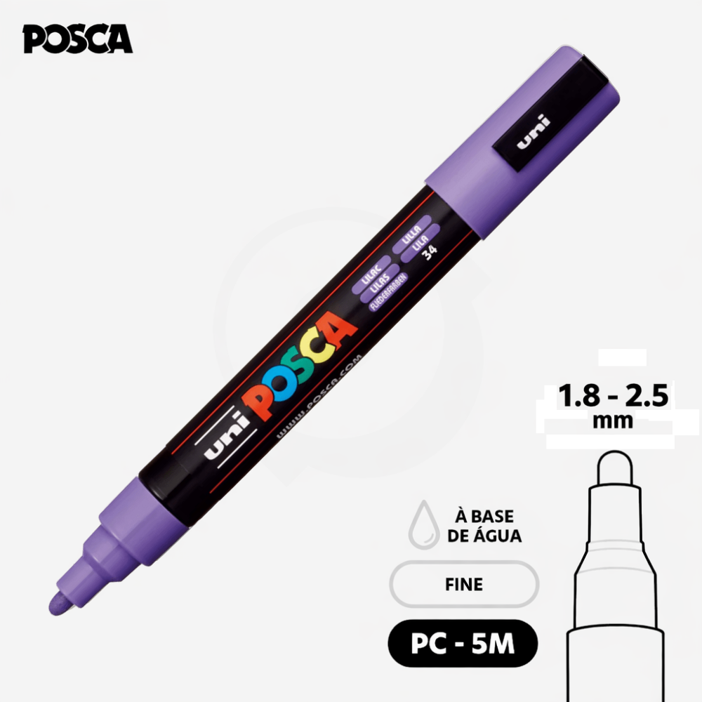 CANETA POSCA PC-5M - Lilás