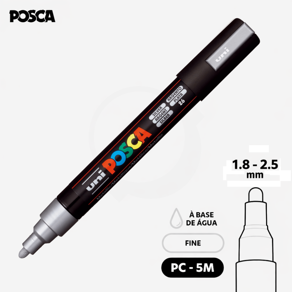CANETA POSCA PC-5M - Prata
