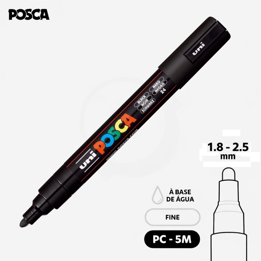 CANETA POSCA PC-5M - Preto