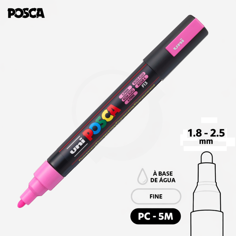 CANETA POSCA PC-5M - Rosa Fluo